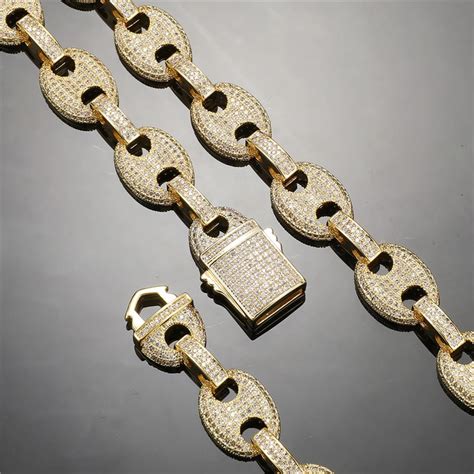 cz iced out gucci link chain|Classic Gucci Mariner Link Chain Necklace Iced Out CZ Stones.